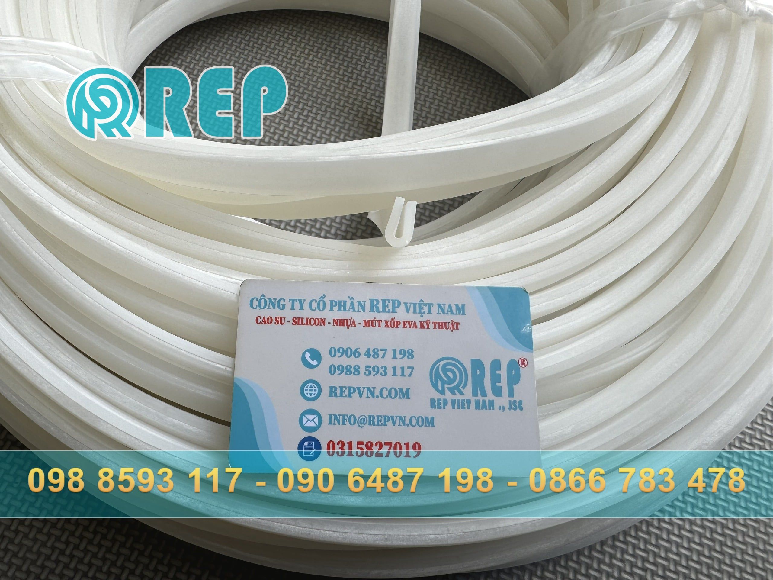 Các mẫu gioăng silicon chữ T, U, D đã gia công theo yêu cầu, ảnh tổng thể