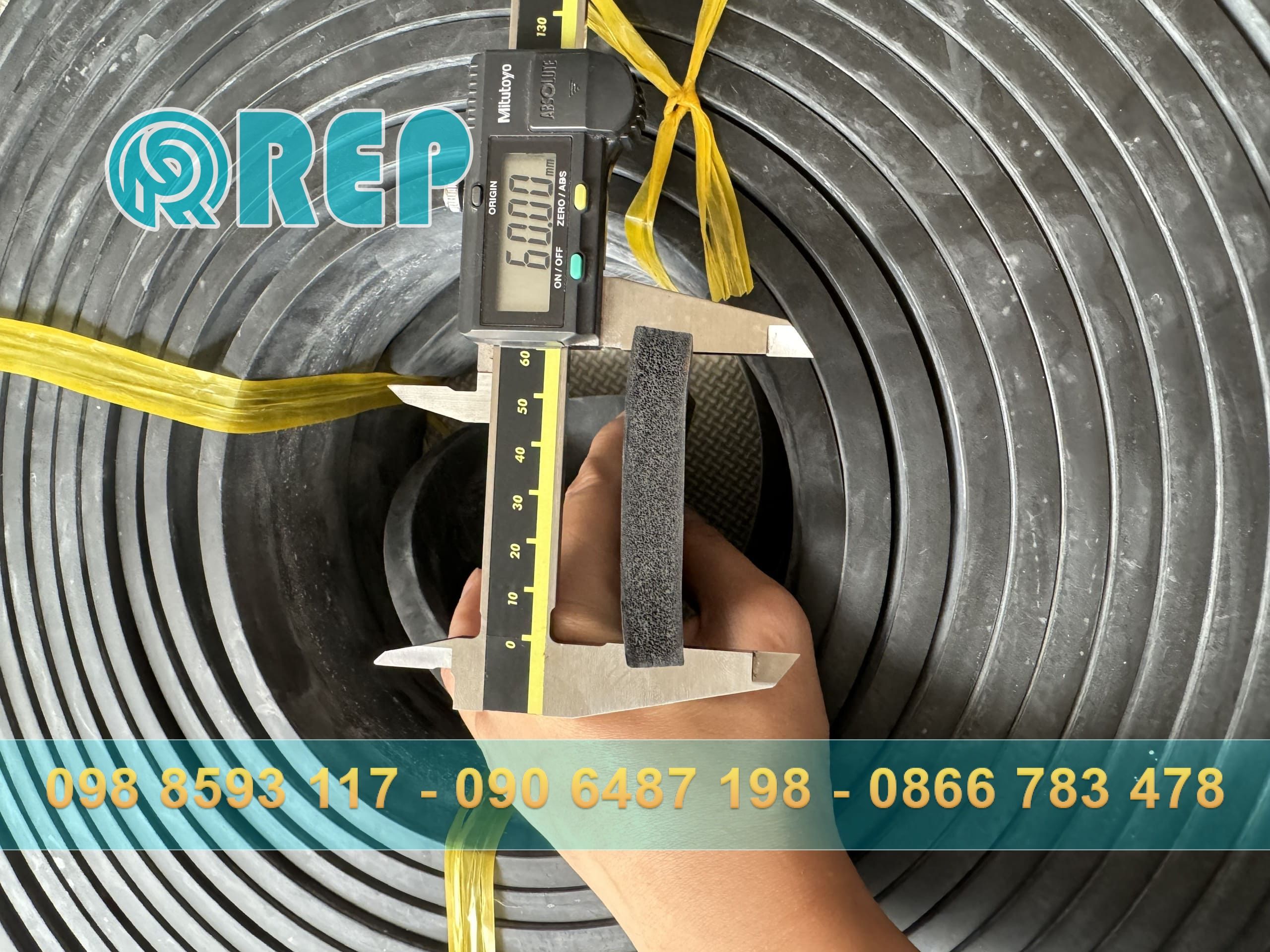 Mặt cắt ngang ron cao su xốp 10x60mm