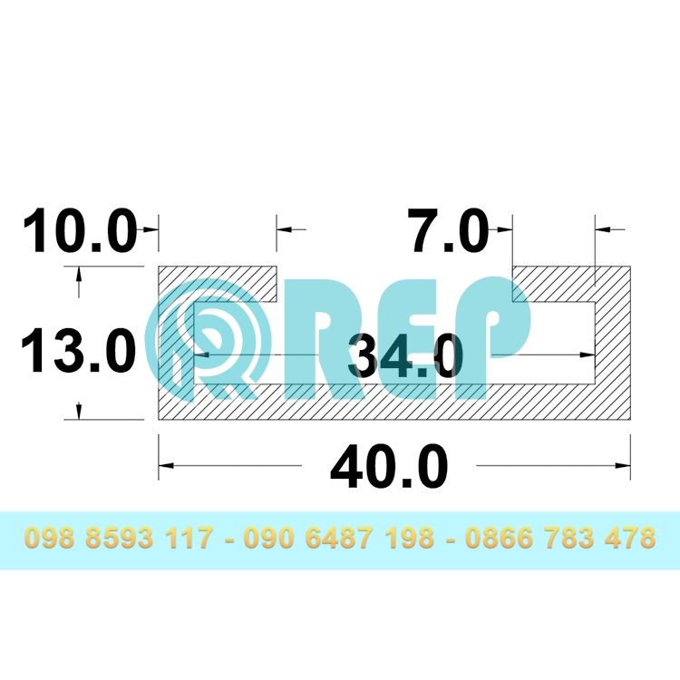 ron cao su chu U 40x13x34