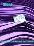Mút xốp màu tím dày 1mm đến 5mm; bề mặt mịn, dễ gia công, phù hợp lót sản phẩm, trang trí, chống va đập nhẹ