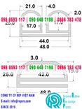 Ron cao su EPDM chữ E 48x253