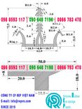 Ron cao su EPDM chữ T 50x18x10